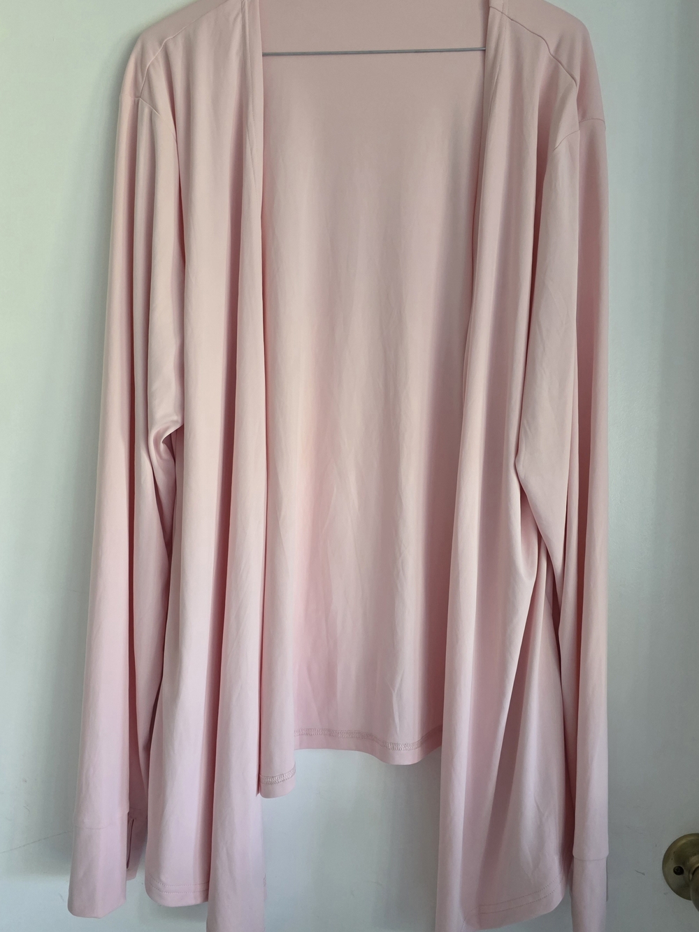Spf 50 Women’s Light Pink Open-Front Cardigan Drapey Layering Top 3x